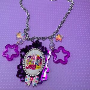 Retro Nostalgia Jem charm necklace barbiecore 80s cartoon Kitschy cosplay